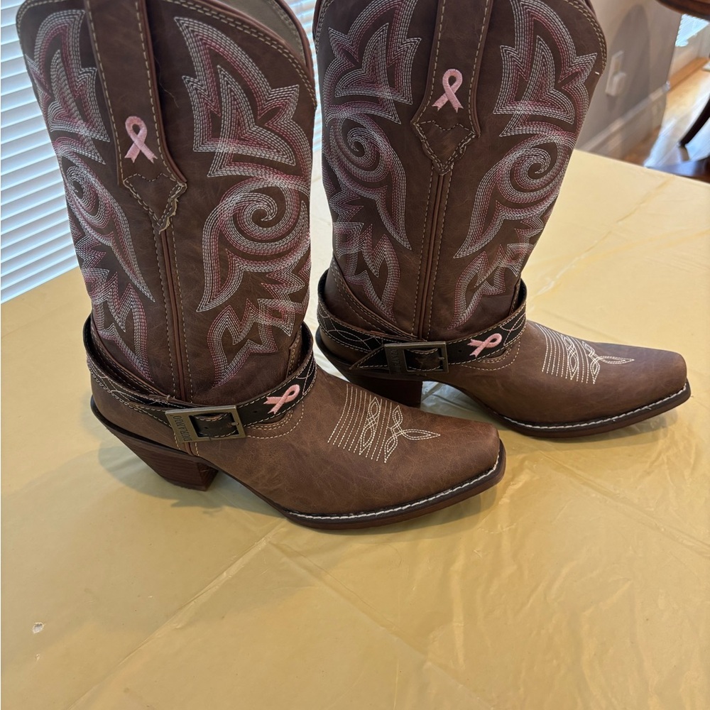 Durango Brown with Pink Bow detail-Boots with Classic Design